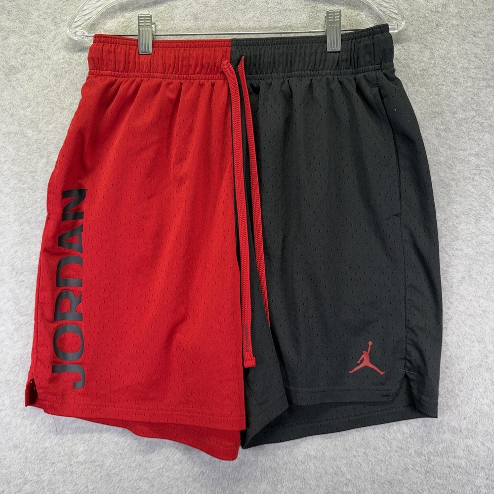 Jordan Breakfast Club Shorts Mens XL Red Black 7in Colorblock Mesh Basketball